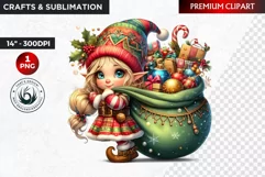 Christmas clipart, Elves clipart, winter clipart, elf PNG Product Image 1