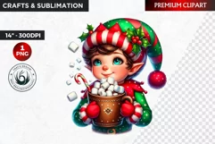 Watercolor Christmas Elves clipart, winter clipart, elf PNG Product Image 1