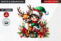Watercolor Christmas Elves clipart, winter clipart, elf PNG Product Image 1