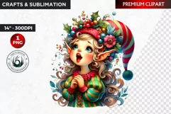 Watercolor Christmas Elves clipart, winter clipart, elf PNG Product Image 1