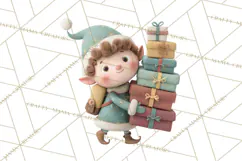 Christmas Elves Clipart PNG, Classic Santa’s Workshop Product Image 2