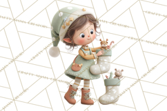 Christmas Elves Clipart PNG, Classic Santa’s Workshop Product Image 4