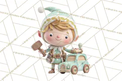 Christmas Elves Clipart PNG, Classic Santa’s Workshop Product Image 5