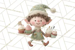 Christmas Elves Clipart PNG, Classic Santa’s Workshop Product Image 3