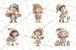 Christmas Elves Clipart PNG, Classic Santa’s Workshop Product Image 9