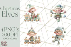 Christmas Elves Clipart PNG, Classic Santa’s Workshop Product Image 1