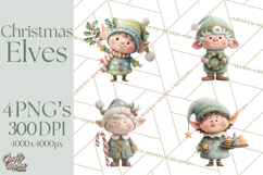 Christmas Elves Clipart PNG, Classic Santa’s Workshop Product Image 1