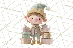 Christmas Elves Clipart PNG, Classic Santa’s Workshop Product Image 4