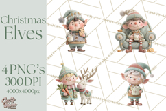 Christmas Elves Clipart PNG, Classic Santa’s Workshop Product Image 1