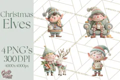 Christmas Elves Clipart PNG, Classic Santa’s Workshop Product Image 1