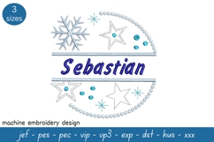 Name Frame Embroidery Design - Christmas Pattern Product Image 1