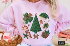 Coquette Embroidery Christmas PNG Product Image 10