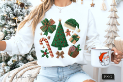 Coquette Embroidery Christmas PNG Product Image 5