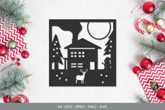 Papercut Christmas Eve at Home Scene Product Image 1