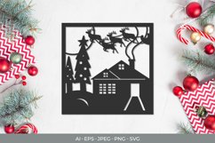 Papercut Christmas Eve at Home Scene Product Image 1