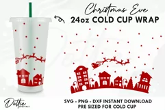 Christmas Eve No Gap Starbucks Wrap SVG | 24oz Cold Cup Product Image 1