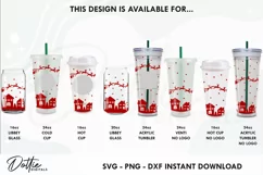 Christmas Eve Sleigh Starbucks 24oz Acrylic Tumbler Cup Wrap Product Image 3
