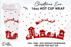 Christmas Eve No Gap Starbucks 16oz Hot Cup Wrap SVG Vector Product Image 1