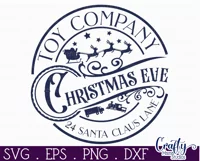 Christmas Round Sign Svg, Christmas Eve Toy Co Door Hanger Product Image 2