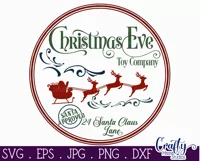 Christmas Eve Toy Co Christmas Round Sign Svg Product Image 2