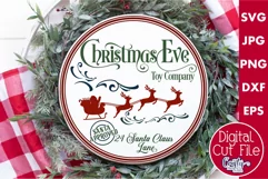 Christmas Eve Toy Co Christmas Round Sign Svg Product Image 1