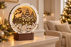 Christmas Express 2026 LED Lamp SVG - 3 mm Laser Cut Product Image 1