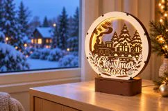Christmas Express 2026 LED Lamp SVG - 3 mm Laser Cut Product Image 2