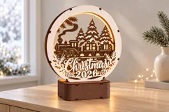 Christmas Express 2026 LED Lamp SVG - 3 mm Laser Cut Product Image 3