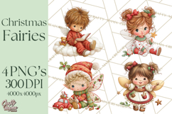 Cute Christmas Fairy Clipart Art PNG, Holiday Fairy Clip Art Product Image 1