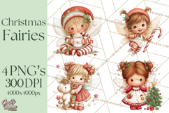 Cute Christmas Fairy Clipart Art PNG, Holiday Fairy Clip Art Product Image 1
