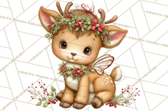 Cute Christmas Fairy Clipart Art PNG, Holiday Fairy Clip Art Product Image 3