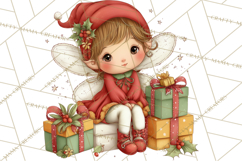 Cute Christmas Fairy Clipart Art PNG, Holiday Fairy Clip Art Product Image 5