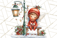 Cute Christmas Fairy Clipart Art PNG, Holiday Fairy Clip Art Product Image 3
