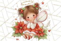 Cute Christmas Fairy Clipart Art PNG, Holiday Fairy Clip Art Product Image 2