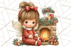 Cute Christmas Fairy Clipart Art PNG, Holiday Fairy Clip Art Product Image 4