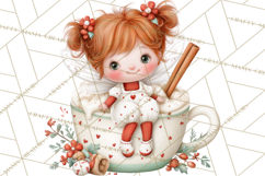 Cute Christmas Fairy Clipart Art PNG, Holiday Fairy Clip Art Product Image 5