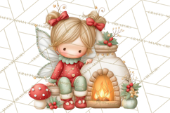 Cute Christmas Fairy Clipart Art PNG, Holiday Fairy Clip Art Product Image 2