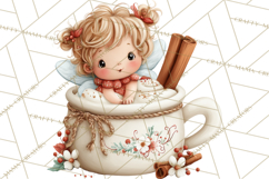 Cute Christmas Fairy Clipart Art PNG, Holiday Fairy Clip Art Product Image 4