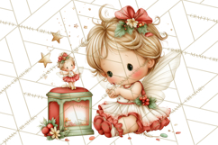 Cute Christmas Fairy Clipart Art PNG, Holiday Fairy Clip Art Product Image 2