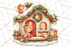 Cute Christmas Fairy Clipart Art PNG, Holiday Fairy Clip Art Product Image 5