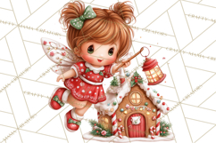 Cute Christmas Fairy Clipart Art PNG, Holiday Fairy Clip Art Product Image 3