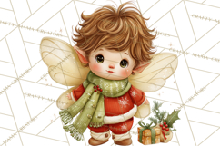 Cute Christmas Fairy Clipart Art PNG, Holiday Fairy Clip Art Product Image 3
