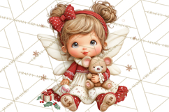 Cute Christmas Fairy Clipart Art PNG, Holiday Fairy Clip Art Product Image 4