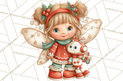 Cute Christmas Fairy Clipart Art PNG, Holiday Fairy Clip Art Product Image 5
