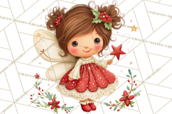 Cute Christmas Fairy Clipart Art PNG, Holiday Fairy Clip Art Product Image 2