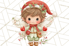 Cute Christmas Fairy Clipart Art PNG, Holiday Fairy Clip Art Product Image 3