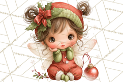 Cute Christmas Fairy Clipart Art PNG, Holiday Fairy Clip Art Product Image 4