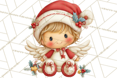 Cute Christmas Fairy Clipart Art PNG, Holiday Fairy Clip Art Product Image 2