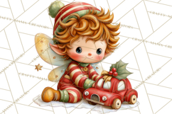 Cute Christmas Fairy Clipart Art PNG, Holiday Fairy Clip Art Product Image 3
