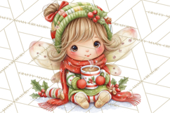 Cute Christmas Fairy Clipart Art PNG, Holiday Fairy Clip Art Product Image 5